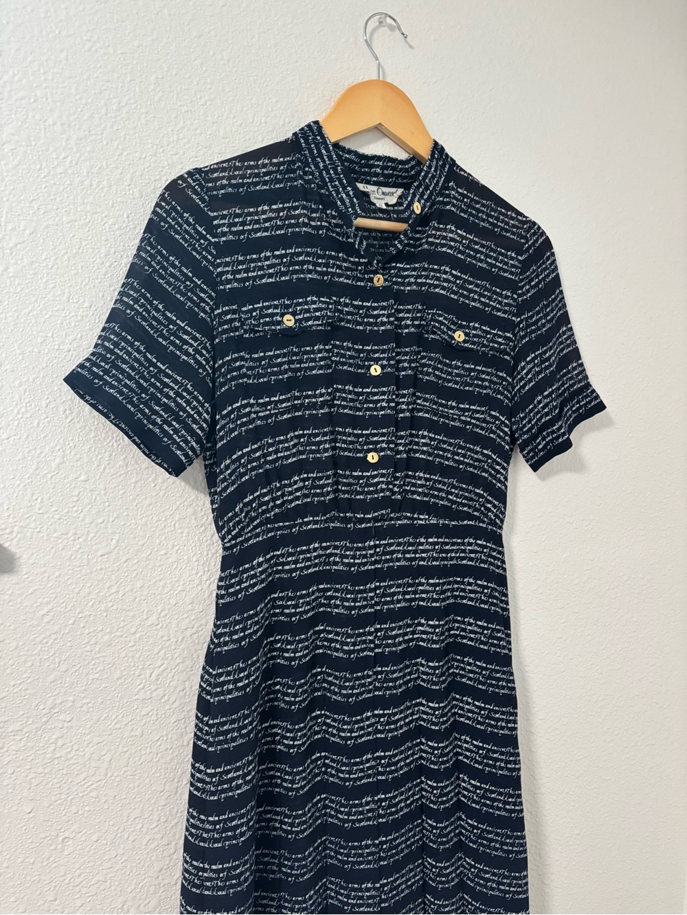 Vintage Midi Dress with Lettering